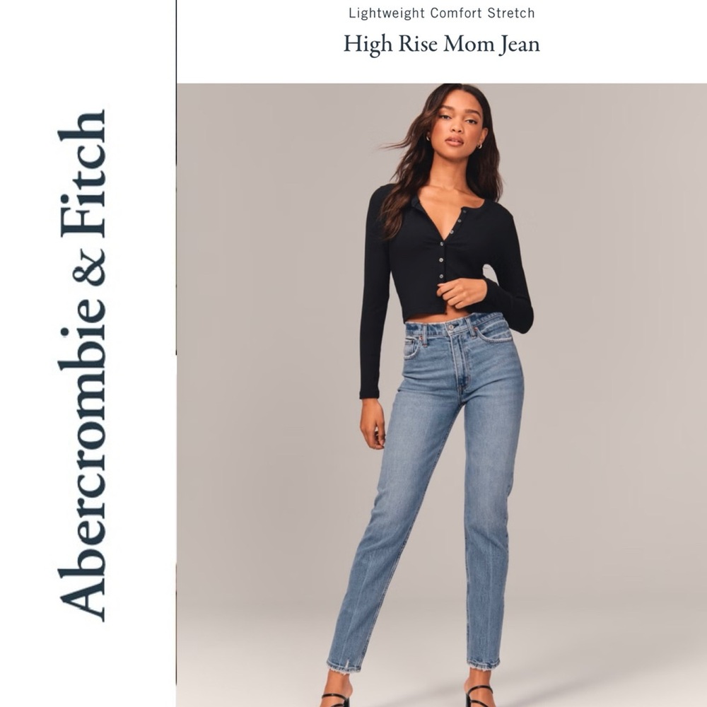 Abercrombie & Fitch Blue High Rise Mom Jeans